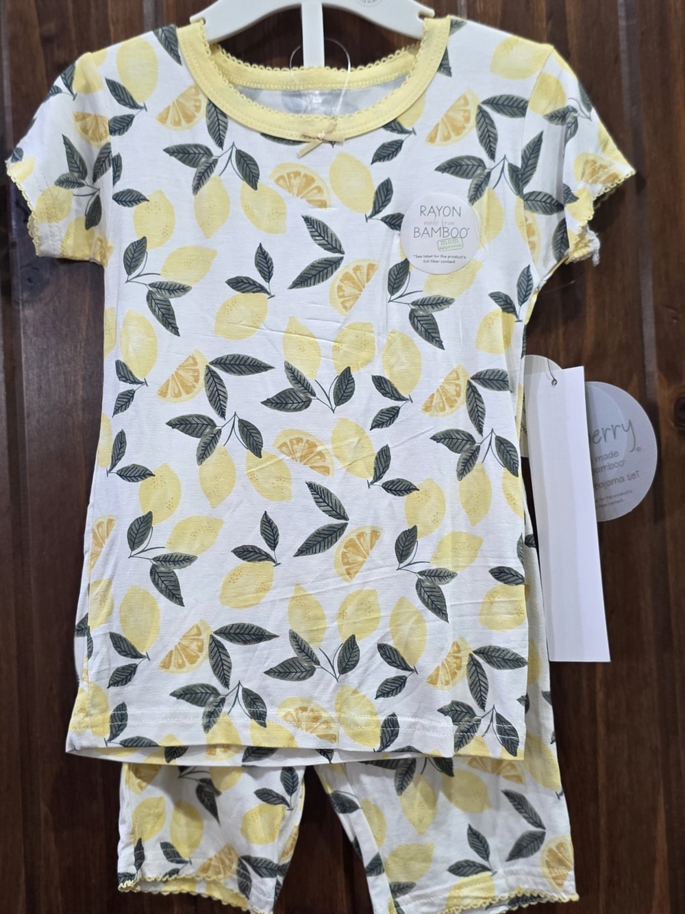 Kids Yellow Lemon-Print Pajama Set - Rayon Bamboo